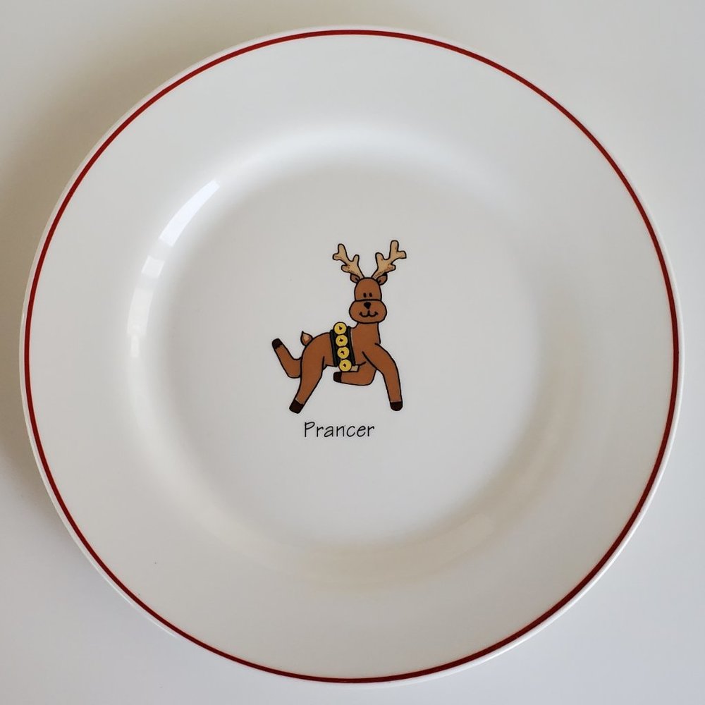 LTD Commodities PRANCER Santa's Reindeer Salad Dessert Snack Plate Replacement